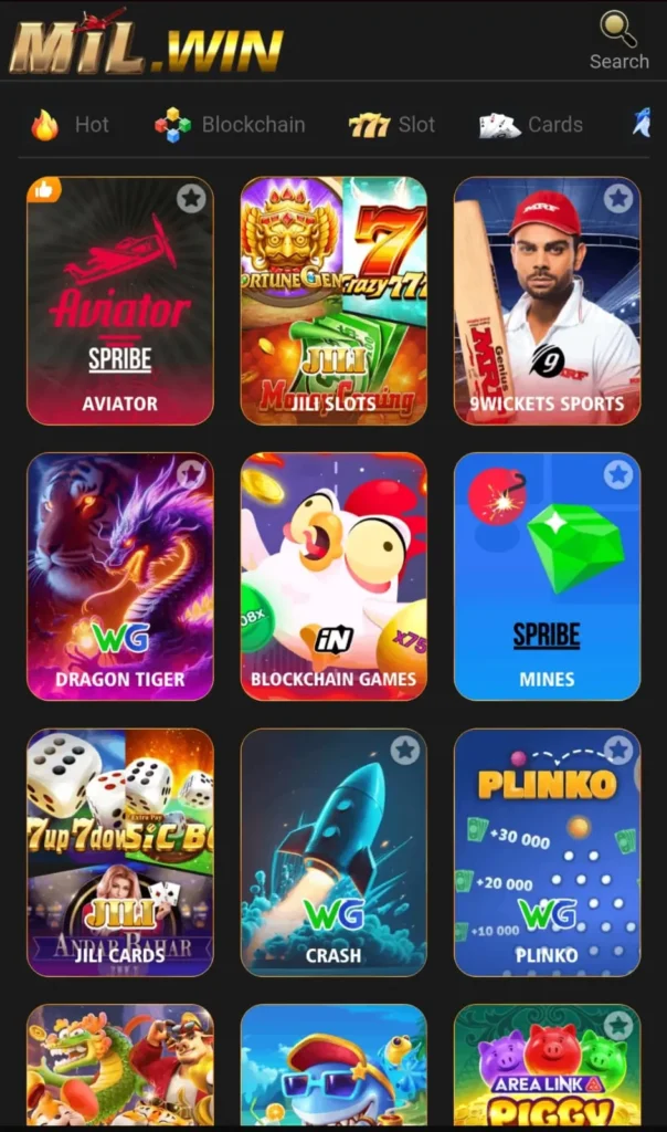 millwin game interface