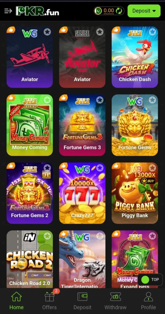 pkrfun game interface