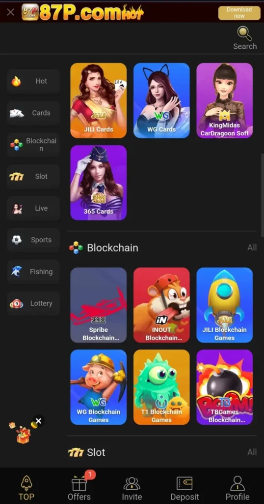 87P game interface