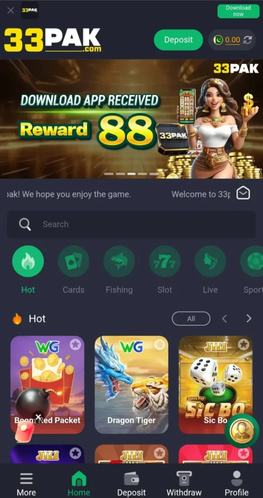 33pak game interface