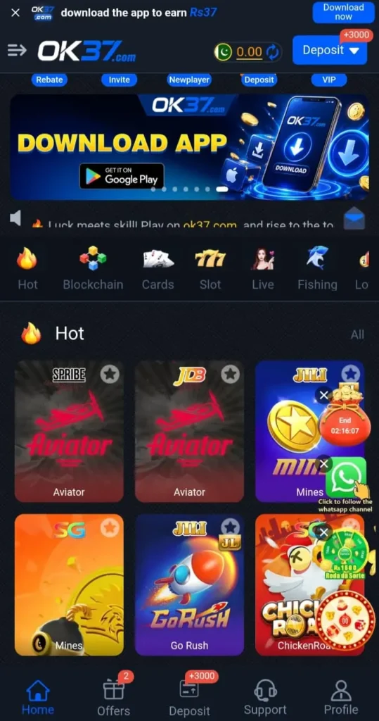 OK37 game interface