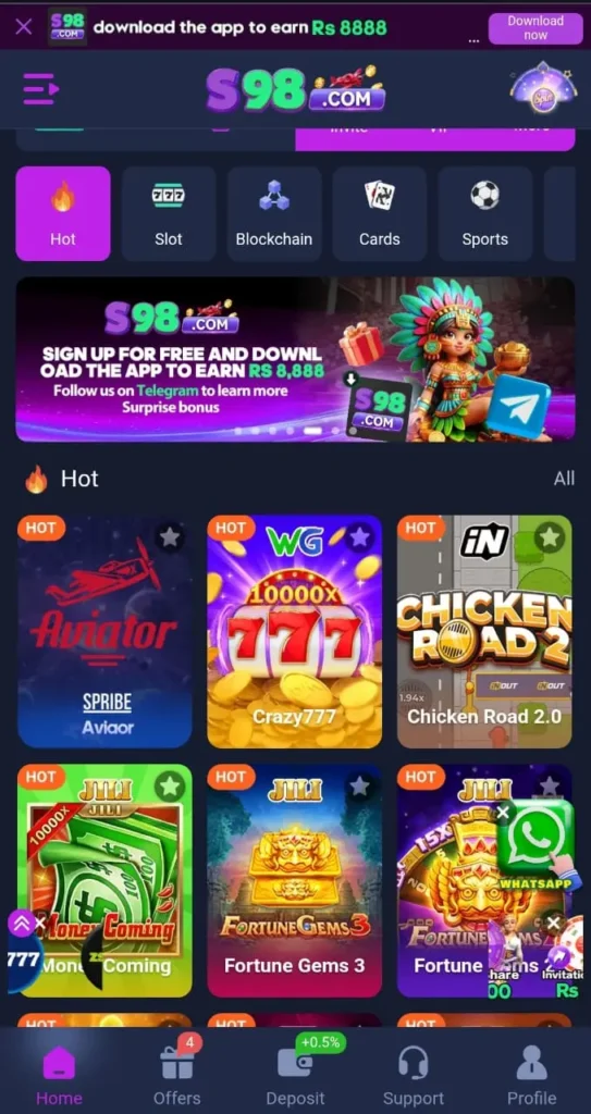 s98 game interface