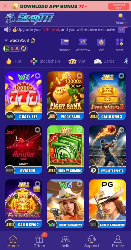 skep777 game interface