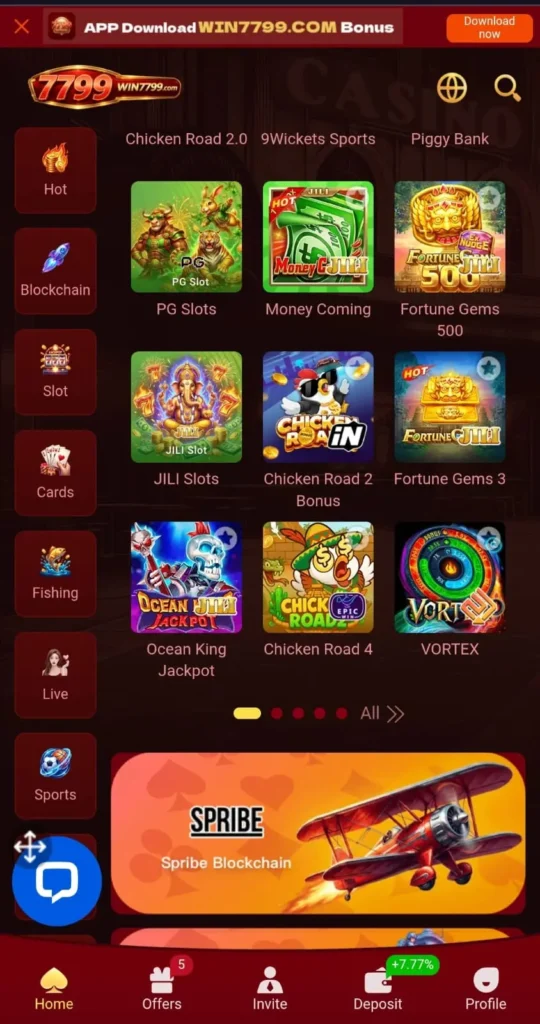 Win7799 game interface